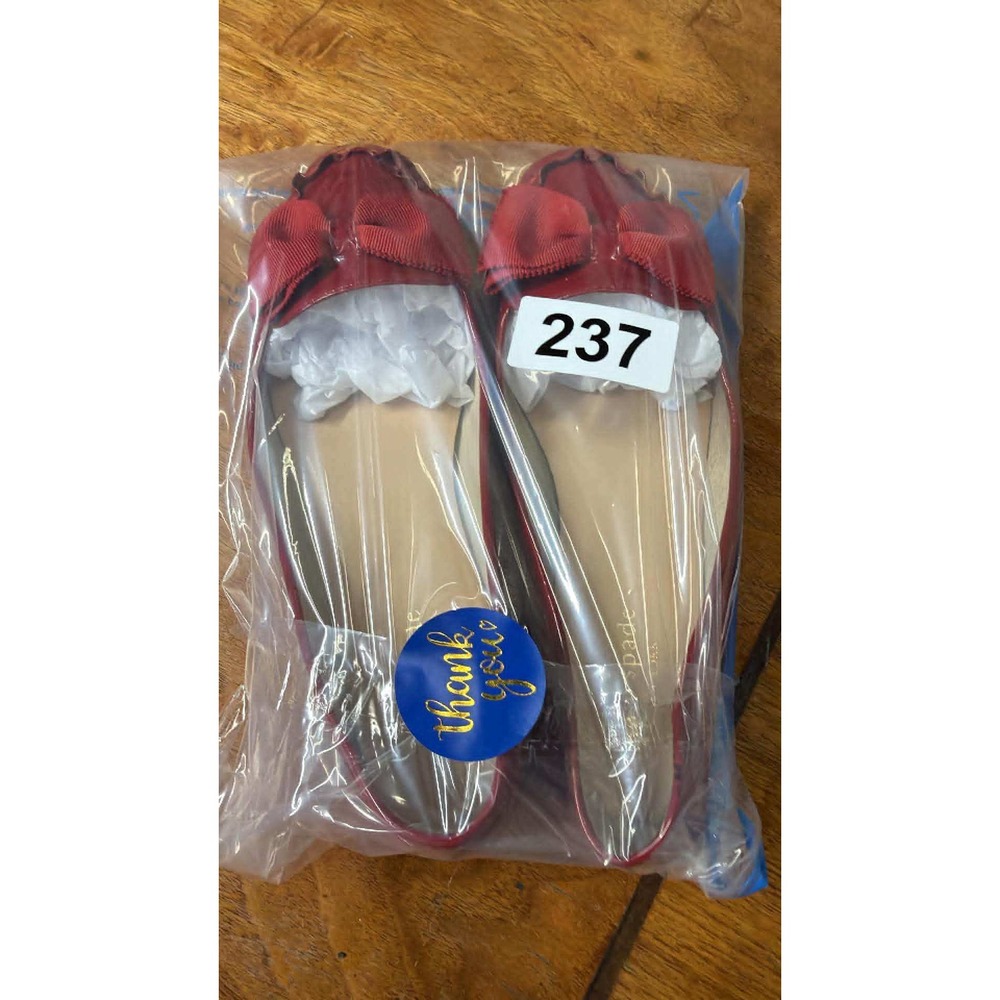 Kate Spade Womens Size 7M Red Patent Leather Bow Ballet Flats  Round Toe Slip On - Picture 9 of 9